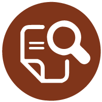 SEO icon in brown color